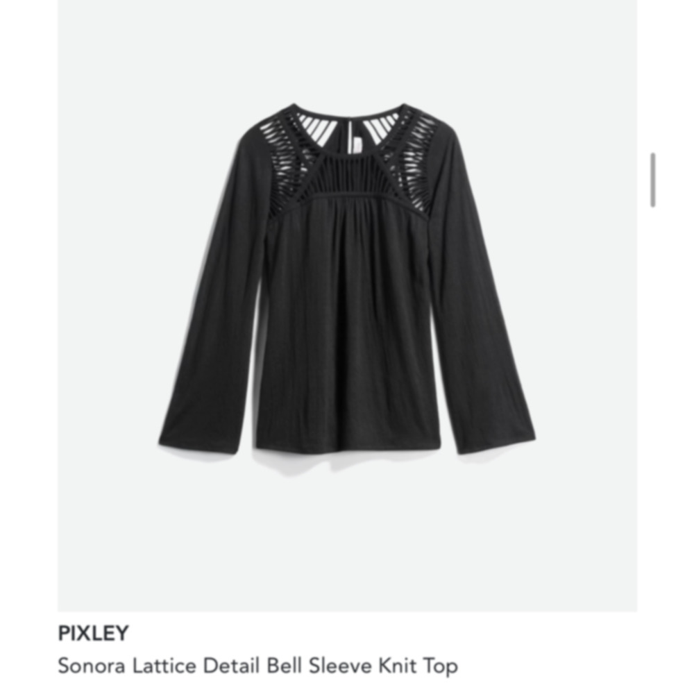 Pixley Stitch Fix Sonora Lattice Detail Bell Sleeve Top Blouse Plus Size 2X NEW